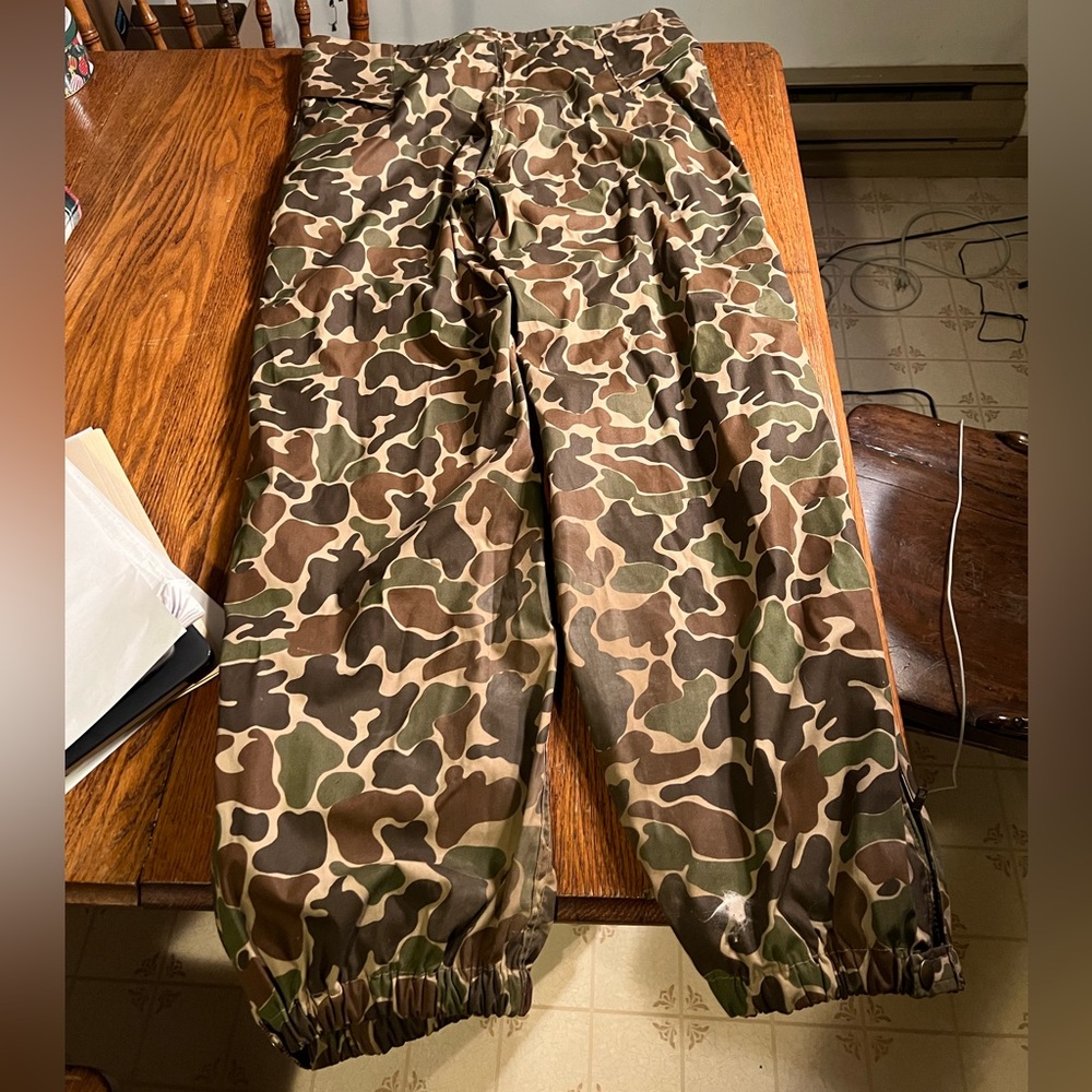 Woolrich Vintage Duck Camo Shell Pants Drawstring Waist Made in USA Medium M